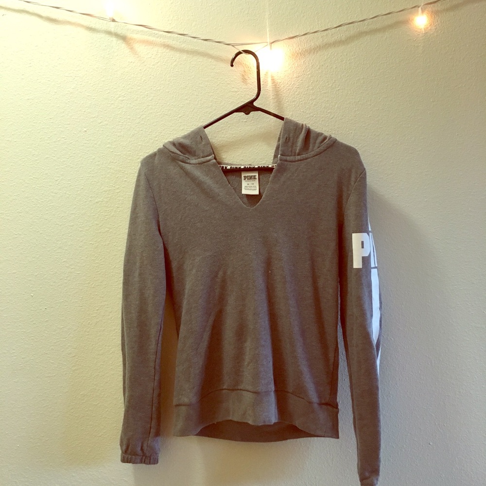 grey hoodie from pink